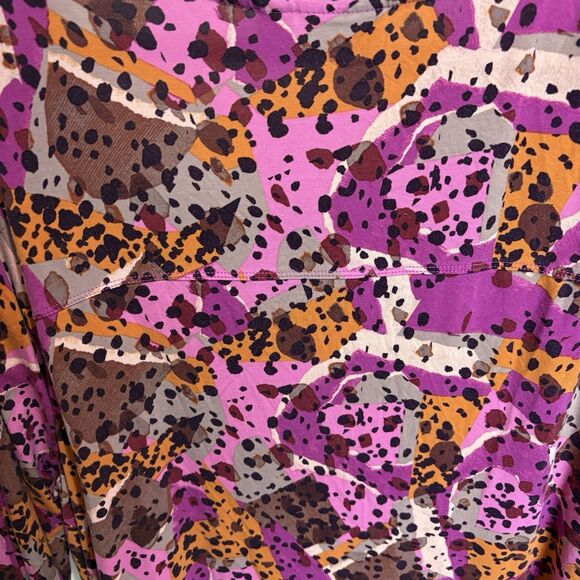 LOGO by Lori Goldstein Rayon 230 Square Neck Printed Top Pink Blossom Size 4X - Picture 11 of 12